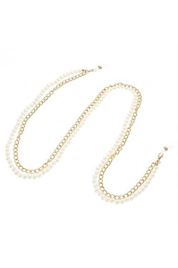 Gyrosphere Sangle de Lunettes chaînes de Lunettes for Femmes chaînes de Masque de Perles Simples à Double Couche chaînes de S