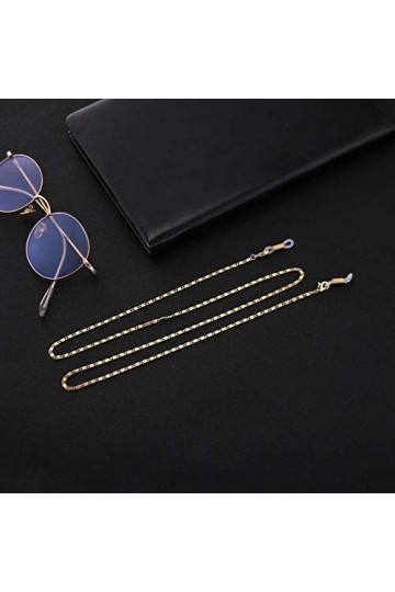 kkjoy Chaîne à flocons de neige en cuivre Cordon de lunettes Chaîne de lunettes Cordons pour masques Collier porte-lunettes A