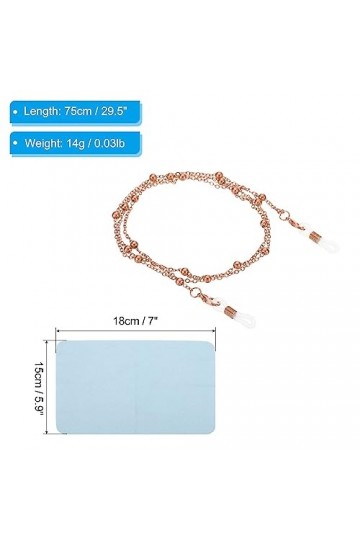 PATIKIL Chaînes de lunettes pour femme, élégante chaîne de lunettes de soleil avec boucles pour lire des lunettes à lumière b