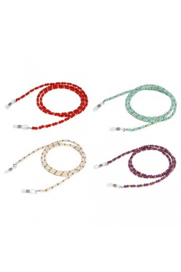 Artibetter 4 Pcs Chaîne de Lunettes Lunettes Perlées Cordon Cordon Lunettes de Soleil Lanière Courroie de Cou Lunettes Retenu