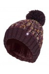HEAT HOLDERS - Femme Fourrure Doublé Polaire Hiver Bonnet avec Grand Pompon Taille Unique, Noir 