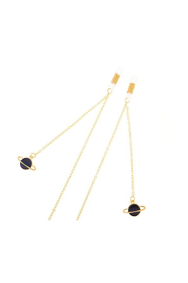 HOOENG Chaînes de Lunettes de Lunettes for Femmes Pendentif planète en métal chaînes de Masque chaînes de Support de Mode Cor