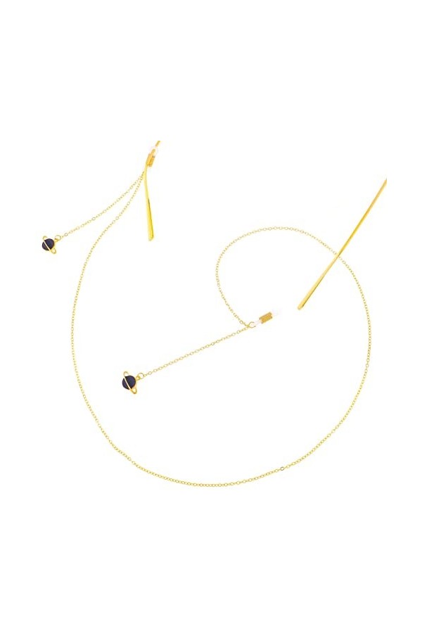 HOOENG Chaînes de Lunettes de Lunettes for Femmes Pendentif planète en métal chaînes de Masque chaînes de Support de Mode Cor