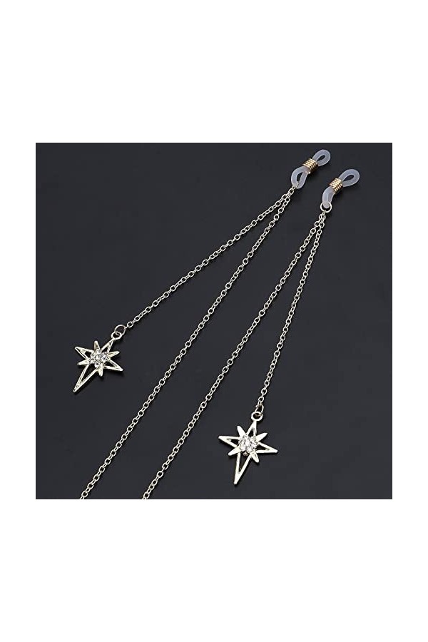 HOOENG Chaînes Lunettes lanière for Femmes Pendentif étoile en métal Masque chaînes Porte-Mode chaînes Lunettes Cordon