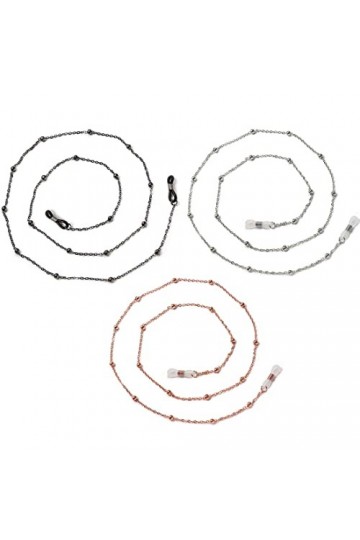 MenYiYDS Lot de 3 chaînes de lunettes, chaînes de lunettes de soleil, sangles de lunettes de lecture, cordons de cou – Cadeau