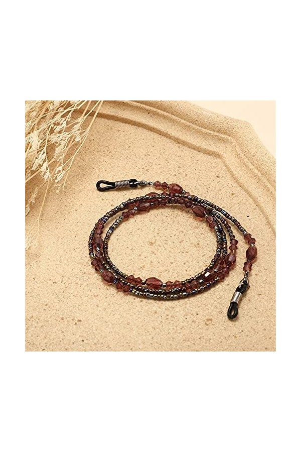 HOOENG Sangle de Lunettes Lunettes lanière for Femmes Vintage Verre perlé Masque chaînes élégant Lunettes de Soleil Sangles L