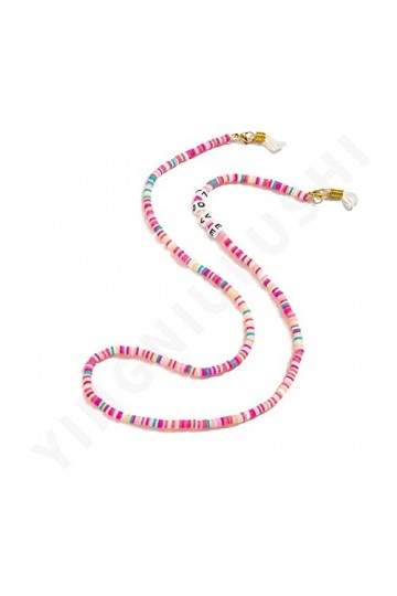 DUNEL Lunettes Chaînes Sangle De Lunettes for Femmes Coloré Lettre Perlé Masque Chaînes De Mode Lunettes De Soleil Sangles Lu