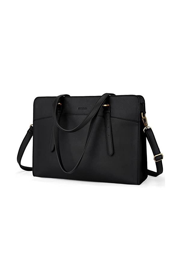 ECOSUSI Sac Cabas Femme Sac a Main Tote Bag Fourre Tout Femme Porte Document Grand Travail Femme Sac de Cours Ordinateur 15.6