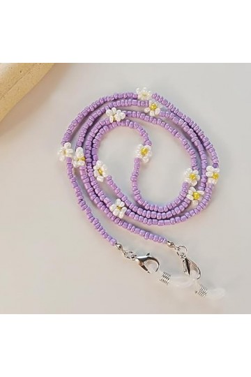 SOREZE Perles colorées Masque Sangle Collier Lunettes chaîne Porte-Lunettes Lunettes de Soleil lanière pour Femmes Filles Lun