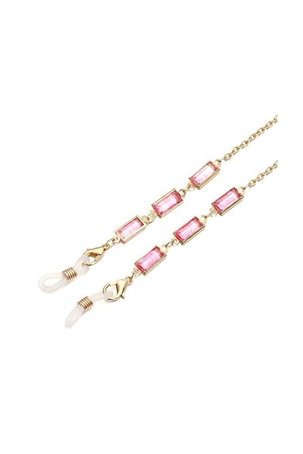 Chainette de Lunettes Chaînes de lunettes en perles de cristal for femmes, support de chaîne de visage, antidérapant, lanière