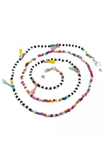 HOOENG Chaînes de Lunettes Sangle de Lunettes for Femmes bohème perlé Autour du Cou Sangle Mode Oeil chaîne Porte-chaîne Lune