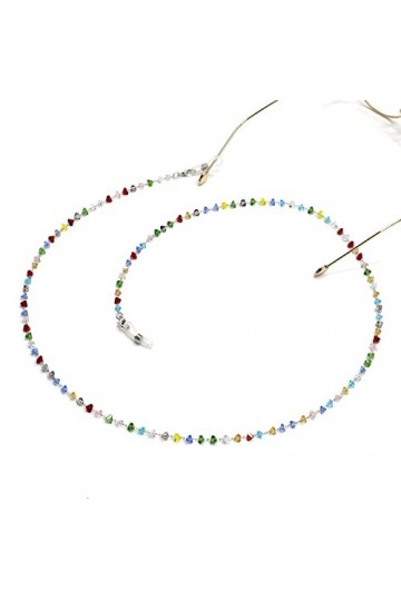 ZORZA Chaînes de Lunettes Longe de Lunettes for Femmes Chaînes de Masque de Perles de Cristal triangulaires Cordon de Lunette