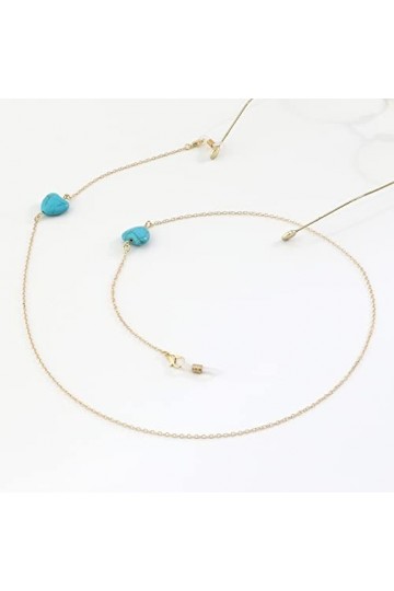 WEPINS Chaînes de Lunettes de Lunettes for Femmes Chaînes de Masque en métal perlé de Coeur Cordon de Lunettes de Mode