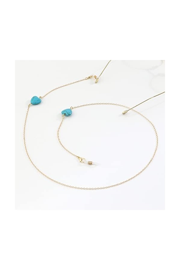 WEPINS Chaînes de Lunettes de Lunettes for Femmes Chaînes de Masque en métal perlé de Coeur Cordon de Lunettes de Mode