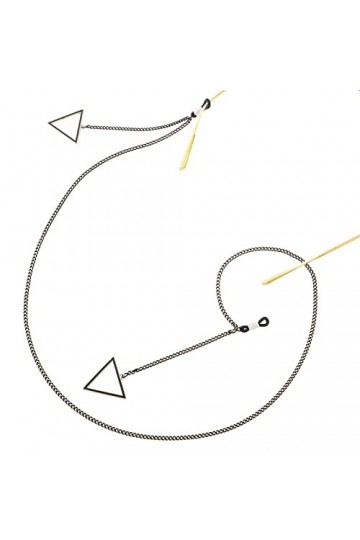 WEPINS Longe de Lunettes Sangle de Lunettes for Femmes Pendentif Triangle en métal chaînes de Masque Cordon de Lunettes éléga