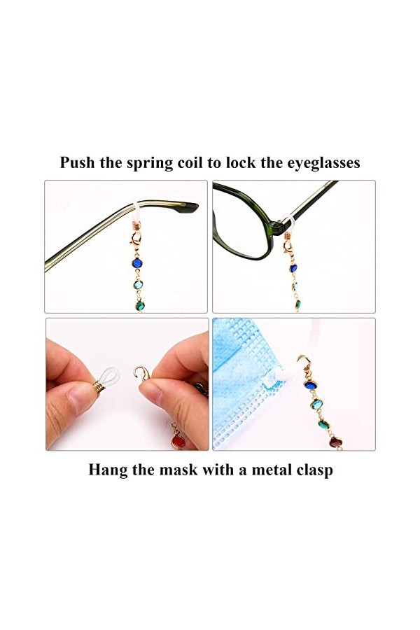 Bekecidi 9PCS Chaîne de Lunettes pour Femmes Lunettes Lanière Lunettes Sangles Chaîne Perle Perles Lunettes de Soleil Sangle 