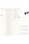 Bekecidi 9PCS Chaîne de Lunettes pour Femmes Lunettes Lanière Lunettes Sangles Chaîne Perle Perles Lunettes de Soleil Sangle 