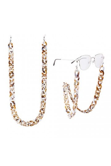 GORGECRAFT Chaîne de Lunettes en Acrylique, Collier de Lunettes avec 304 Fermoir à Pince de Homard en Acier Inoxydable Cordon