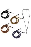 Znamhee Lot de 4 cordons de lunettes en cuir, multicolore