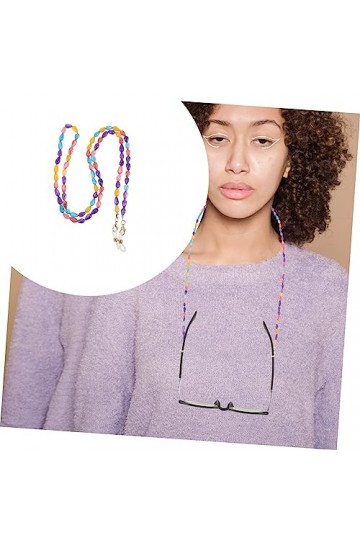 INOOMP Lunettes Antidérapantes Corde Chaîne pour Lunettes Femmes Lunettes De Soleil Lanière Cordon Perlé Gel De Silice Porte-