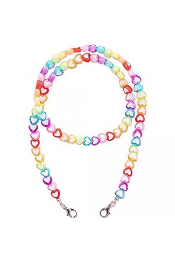 ENLLY Lunettes Sangle Lunettes chaînes for Femmes Acrylique coloré en Forme de Coeur Masque chaînes Mode Lunettes Cordon