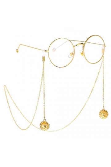 ENLLY Longe Lunettes chaînes for Femmes métal Creux Boule Pendentif Cou chaîne élégant Lunettes Cordon