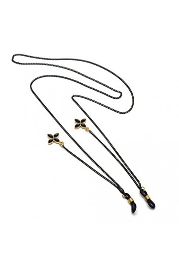 KEIOMI Chaînes Sangle de Lunettes for Femmes Crochets doreille antidérapants rétro et Cordon de Lunettes de Mode en Silicone