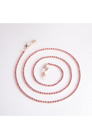 kkjoy Chaîne de lunettes en cuivre avec strass Cordons pour masques Supports pour lunettes Cordon pour lunettes Accessoires d