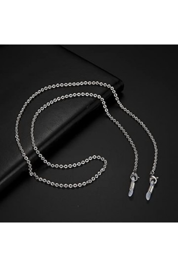 kkjoy Cordon à lunettes en cuivre Porte-lunettes en chaîne ronde creuse Lanières pour masques Chaîne de lunettes de soleil Ac