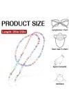 GELASGO Chaîne de lunettes pour femme, cordon de masque pour lunettes autour du cou, chaîne de retenue pour lunettes de solei