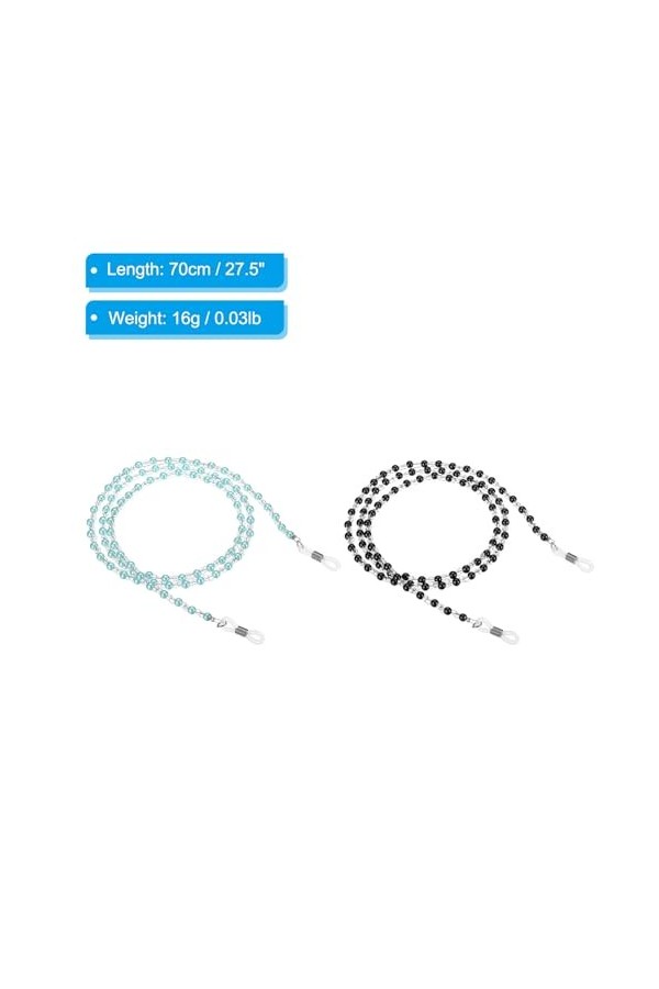 PATIKIL Lot de 2 chaînes de lunettes élégantes pour femme, sangle de lunettes de soleil, support de perles pour la lecture, l
