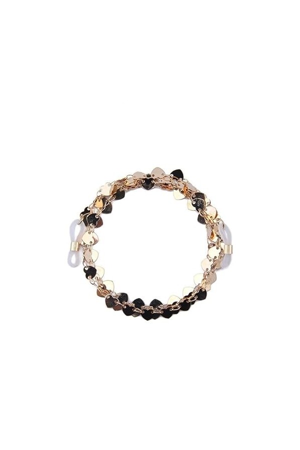 HOOENG Chaînes Lunettes lanière for Femmes métal Forme de Coeur Masque chaînes élégant Cordon Porte-Lunettes chaînes