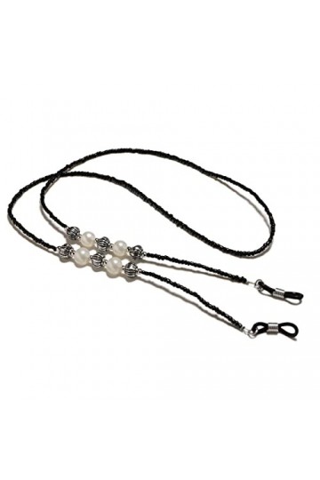 ENLLY Chaînes Sangle De Lunettes for Femmes Rétro Perlé Masque Chaînes Mode Lunettes Cordon Color : Noir, Size : 1 