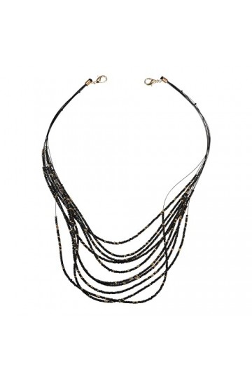 sourcing map Chaîne de lunettes de soleil, 50,8 cm, tour de cou, cordon de chapeau, noir, Noir , 51 cm