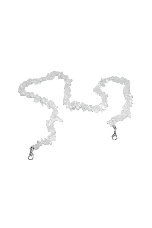 Gyrosphere Lunettes Lunettes Chaînes for Femmes Turquoise Perlé Masque Longe Mode Cordon Porte-Lunettes Chaînes Color : Blan