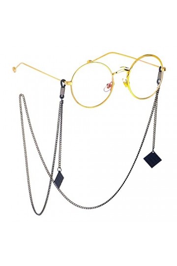 WEPINS Chaînes de Lunettes de Vue for Femmes Chaînes de Masque en métal avec Pendentif Noir Cordon de Lunettes élégant