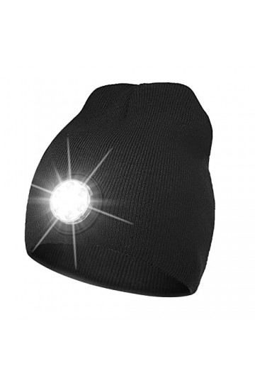 COTOP Chapeau cadeau de Noël pour homme et femme avec lumière LED, bonnet dhiver Bonnet pour homme avec lumière LED pour ski