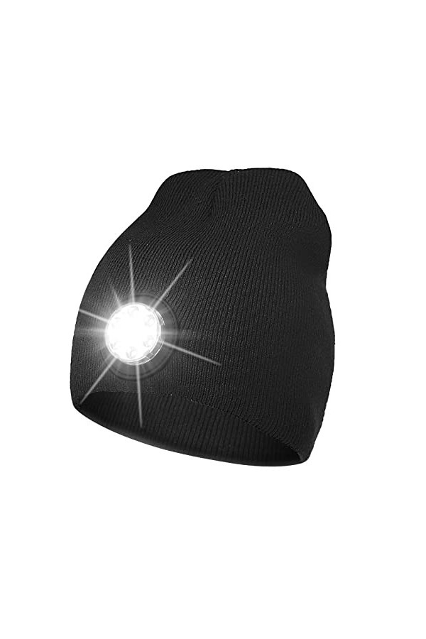 COTOP Chapeau cadeau de Noël pour homme et femme avec lumière LED, bonnet dhiver Bonnet pour homme avec lumière LED pour ski