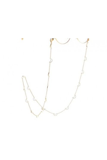 WEPINS Chaînes Sangle De Lunettes for Femmes Cuivre en Forme De Lune Masque Longe Mode Lunettes Cordon