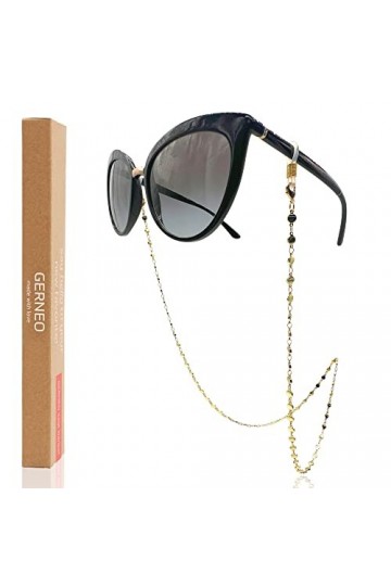 GERNEO® – Porto - Chaîne de lunettes et porte-masque résistant à la corrosion - Plaqué or ou argenté - Chaîne de lunettes de 