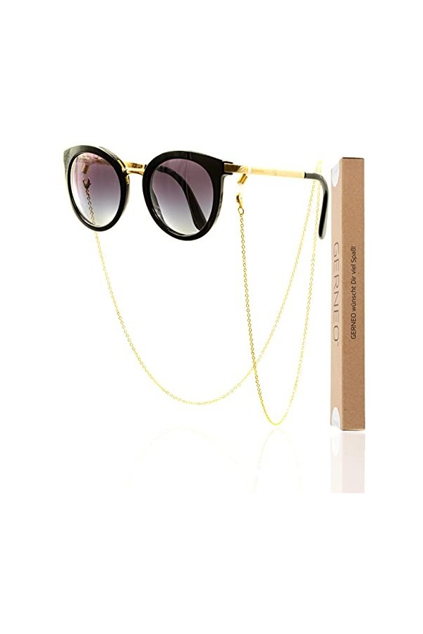 GERNEO® - Nizza - Chaîne lunettes or - résistant à la corrosion - chaîne à lunettes élégant de haute qualité pour lunettes de