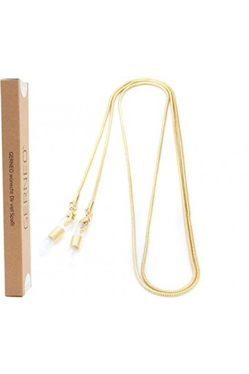 GERNEO® - Amalfi - chaîne de lunettes et porte-masque résistant à la corrosion - plaqué or ou argent - chaîne de lunettes uni