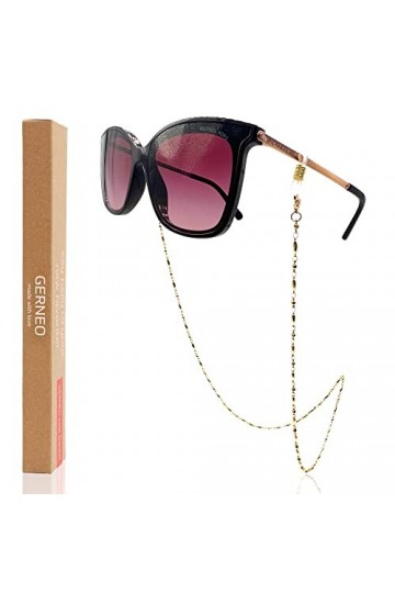 GERNEO® Menorque - Chaîne de lunettes et porte-masque résistant à la corrosion - Plaqué or ou argenté -Chaîne de lunettes de 