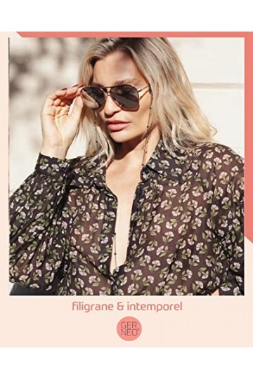 GERNEO® - Tulum - Chaîne de lunettes de qualité supérieure et cordon de lunettes en différentes couleurs - en or 18 carats ou