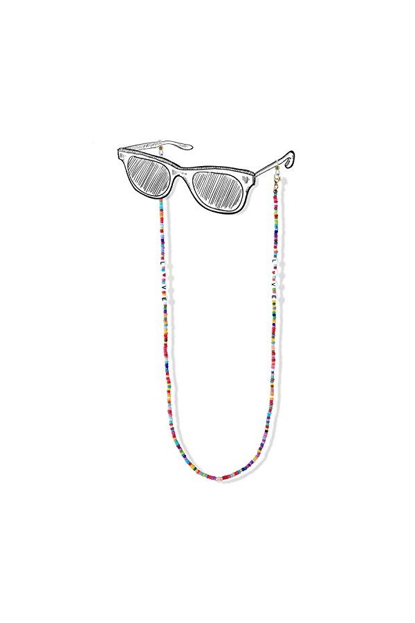 KELITCH Porte-Lunettes De Soleil Attaches De Sangle Perles Miyuki Cordons De Chaîne De Lunettes Colliers De Lunettes Chaîne D
