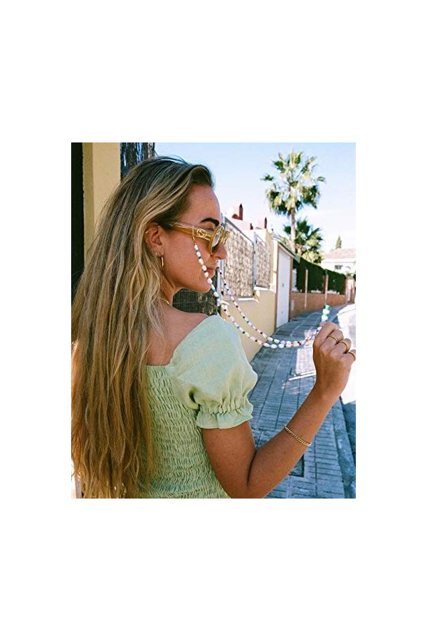 KELITCH Porte-Lunettes De Soleil Attaches De Sangle Perles Miyuki Cordons De Chaîne De Lunettes Colliers De Lunettes Chaîne D