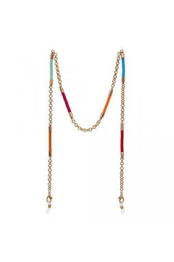 Ellavine 2 en 1 chaîne de masque & chaîne de lunettes - chaîne stylée or multicolore couleurs vives - design de haute qualité