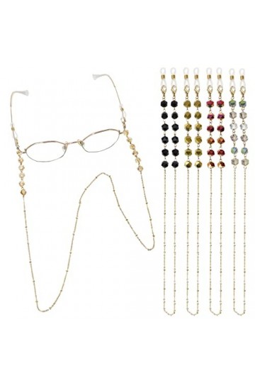 Roucerlin Lot de 5 chaînes à lunettes en métal avec fermoir - Tendance et élégant - Pour lunettes de soleil - Collier autour 