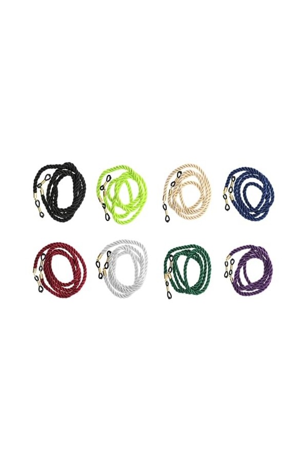 perfk 8x cou lanière cordon porte-lunettes chaînes réutilisable Durable mode polyvalent robuste lunettes sangle lunettes rete