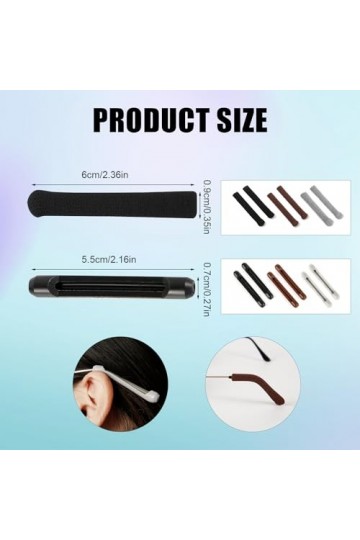lasuroa 6 Paires de Coussinets dOreille pour Lunettes, Silicone + Coton Tricoté, Anti Glisse, Protege Branche Lunette pour E